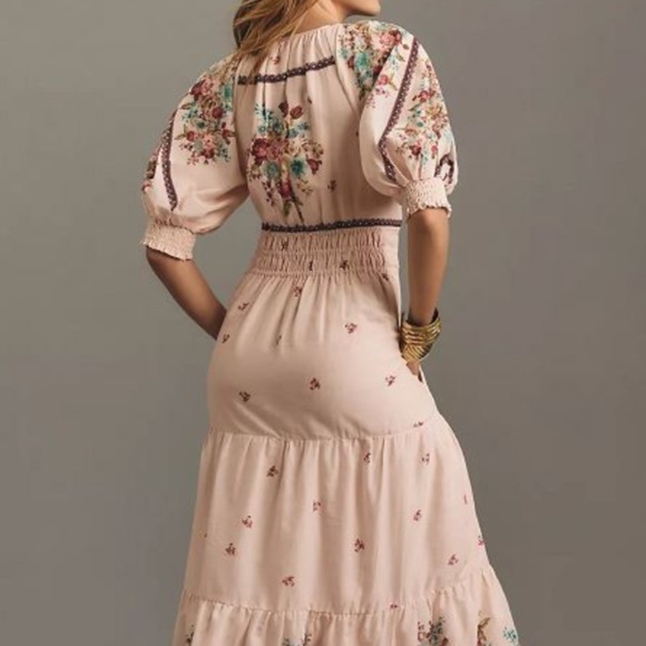 Anthropologie Somerset floral puff sleeve maxi dress - Picture 3 of 13